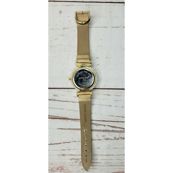 626 Chicos Genuine Leather Band Japan Movement Quartz Brown Marble Ladies Watch - Picture 8 of 12